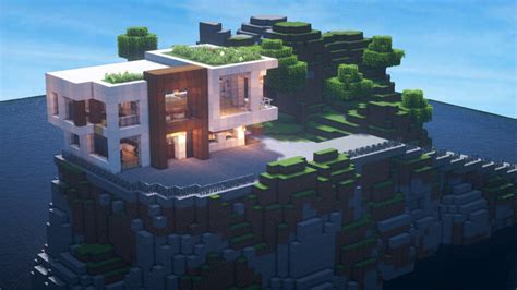 Modern House in island (with full interior) [Download] Minecraft Map