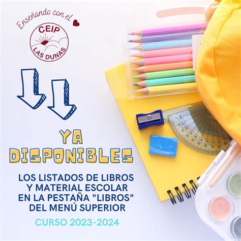 Listado De Libros Y Materiales Curso Ceip Las Dunas