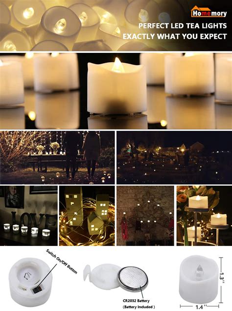 Homemory Battery Operated Led Tea Lights Pack Of 24 Flameless Votive