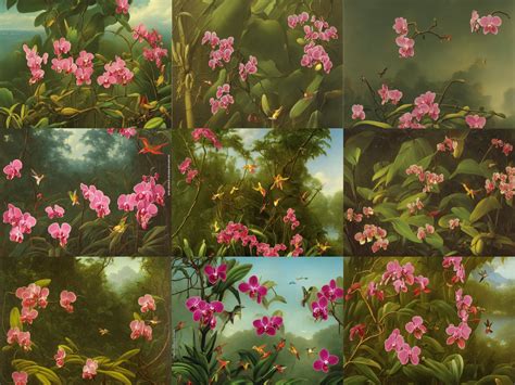 Jungle Orchids And Hummingbirds By Martin Johnson Heade Stable