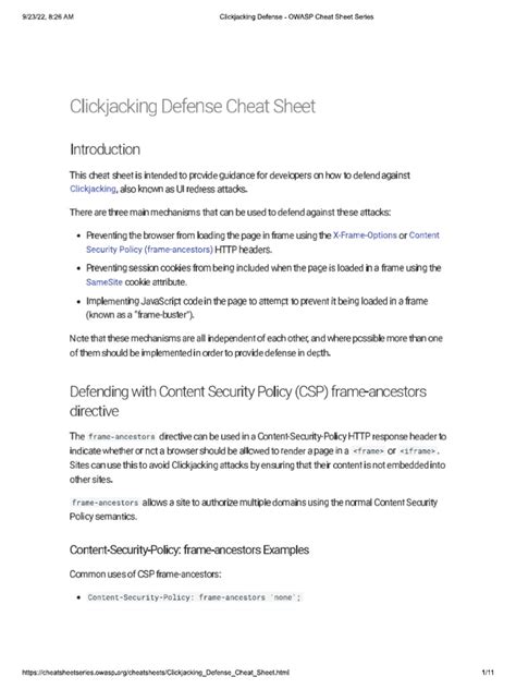 Clickjacking Defense Pdf