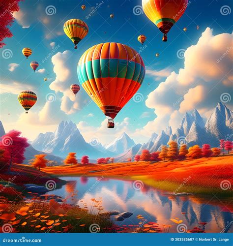Hot Air Balloons Ai Generatet Stock Image Image Of Clear Leisure
