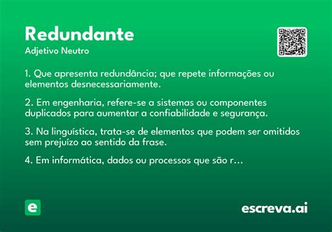 O Que Significa A Palavra Redundante - Redundante - Significado e Sinônimo - escreva.ai