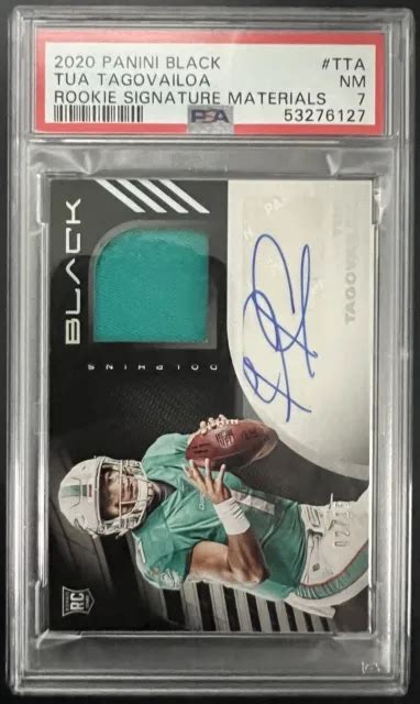 2020 PANINI NOIR Tua Tagovailoa recrue matériaux signatures 15 PSA 7