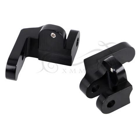 Black Driver Floorboard Relocation Brackets For Harley Softail Electra