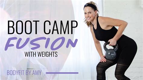 50 Minute Boot Camp Fusion Workout With Weights Dumbbell Or Kettlebell Full Body Home Workout