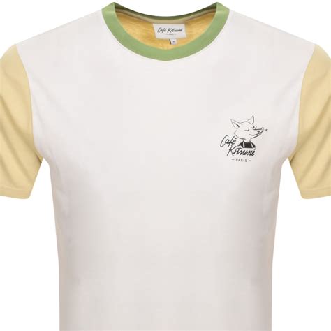 Maison Kitsune Cafe Kitsune T Shirt Beige Mainline Menswear