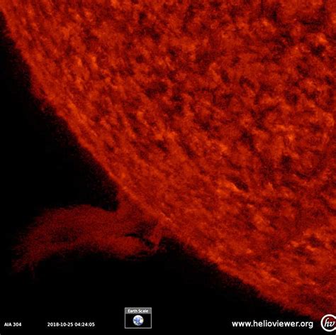 Enormous 'Solar Prominence' on Surface of the Sun Recorded by NASA ...