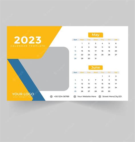 Modelo De Calendário De Mesa Para O Ano Novo 2023 Vetor Premium