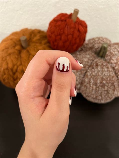 Bloody Cuticle Mani For Halloween 💀🩸🖤 Rredditlaqueristas