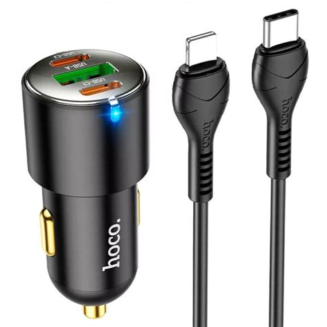 Автомобильное зарядное устройство Hoco NZ6 45W 2xType-C/USB Кабель Type ...