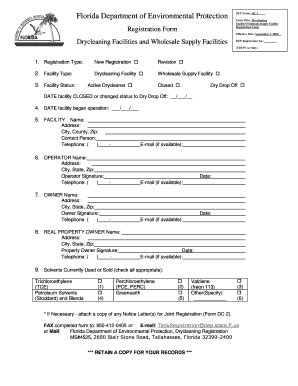 Fillable Online Dep State Fl Drycleaner Registration Dep State Fl Fax