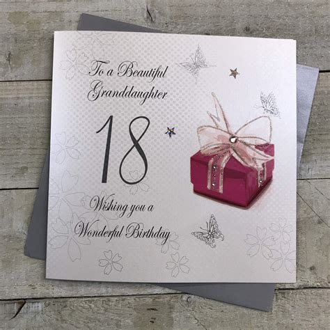 White Cotton Cards Code Xbgd18 To A Beautiful Granddaughter 18 Wishing