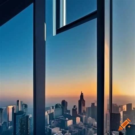 Stunning Cityscape Seen From A Modern Office