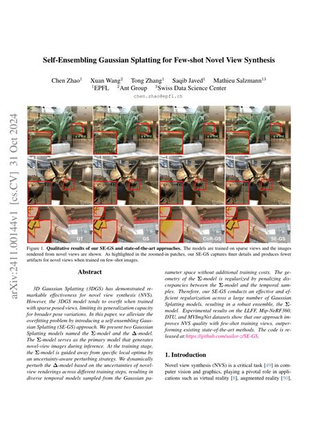 PDF Self Ensembling Gaussian Splatting For Few Shot Novel View Synthesis