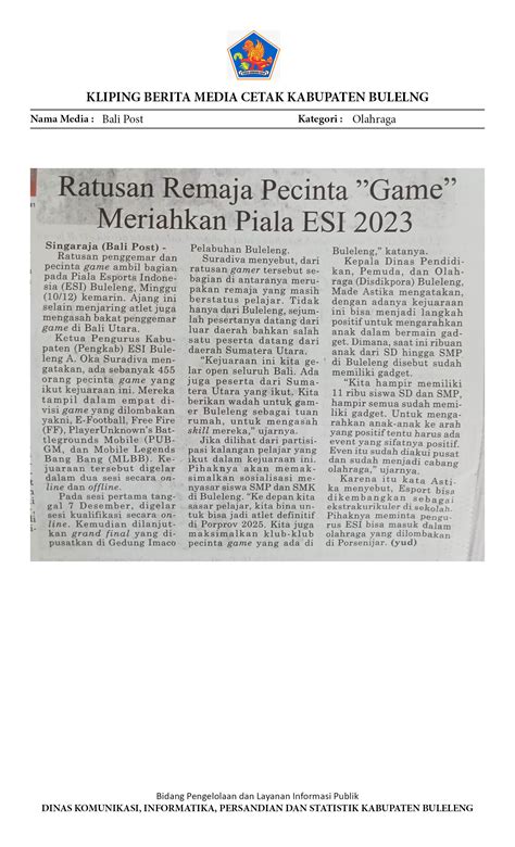 Ratusan Remaja Pecinta Game Meriahkan Piala ESI 2023