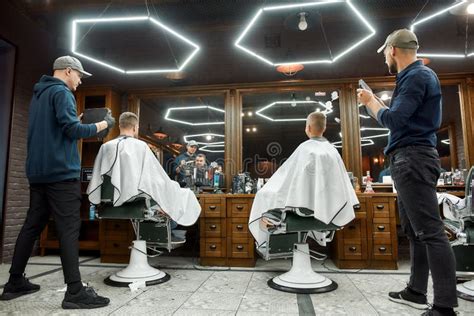 Father Son Haircuts Stock Photos Free And Royalty Free Stock Photos