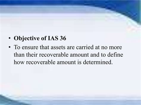 Ias Impairment Of Assets Ppt