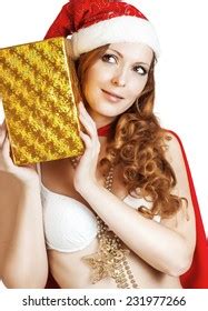 Sexy Christmas Woman Wearing Bikini Red Stock Photo Shutterstock