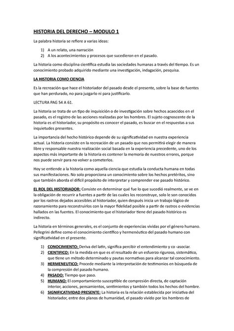 Historia Del Derecho Resumen Historia Del Derecho Modulo 1 La