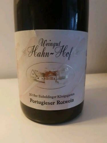 Hahn Hof Siebeldinger K Nigsgarten Portugieser Vivino Us