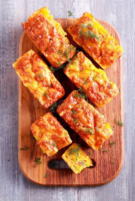 Cheese And Ham Mini Loafs Stock Image Image Of Treat 95292203