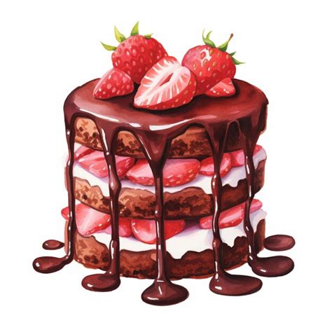 Premium Photo There Is A Chocolate Cake With Strawberries On Top Of