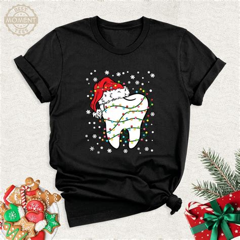 Cute Christmas Tooth Shirt Dental Office Xmas Party Tshirt Etsy