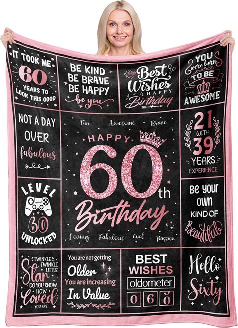 60 Birthday Ts For Women 60th Birthday Blanket With T Box Ts For 60 Year