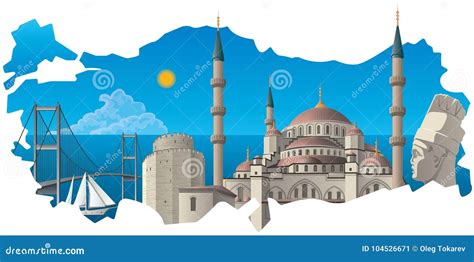 Turkish Famous Landmarks Cartoon Vector | CartoonDealer.com #107984975