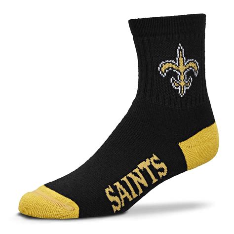 New Orleans Saints Socks Quarter Length Large Size Mens 10 13 Shoe NEW