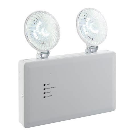 Sight White Twin Spot Led Emergency Wall Light 72642 The Lighting