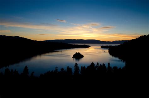 Landscape Sky Clouds Mountains Trees Forest Lake Sunset