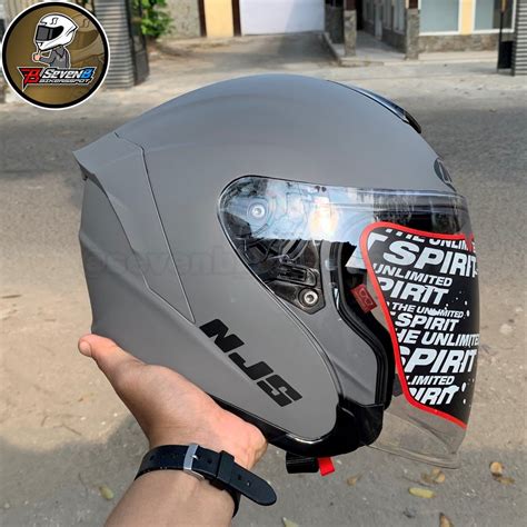 Jual Helm Njs Kairoz Stone Grey Doff Abu Matt Original Sni Sevenb