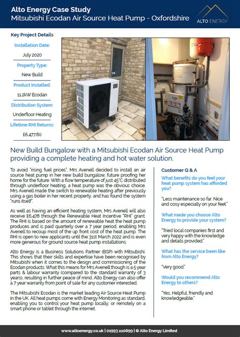 Mitsubishi Ecodan Air Source Heat Pump Case Study Oxfordshire