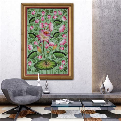 Buy Indian Traditional Wall Painting Of Beautiful Kamal Talai Pichwai