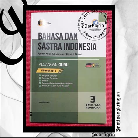 Jual Pegangan Guru Bahasa Dan Sastra Indonesia Kelas 12 Semester 1 Dan