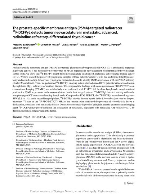 The Prostate Specific Membrane Antigen Psma Targeted Radiotracer 18f