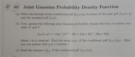 Solved Joint Gaussian Probability Density Function A Chegg