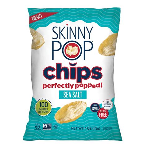 Buy Skinnypop Sea Salt Popped Chips 12ct 4oz Grocery Size Bags Skinny Pop Y Popcorn Snacks