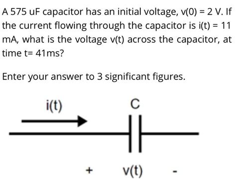 Solved The Voltage Across A C Mf Capacitor Is V T Chegg