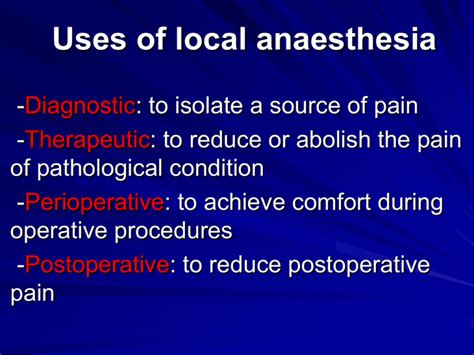 USE OF LOCAL ANESTHESIA LECTURE 6