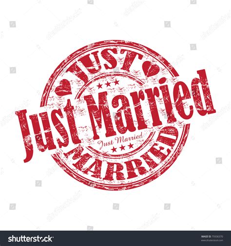 Red Grunge Rubber Stamp With The Text Just Married Written Inside The