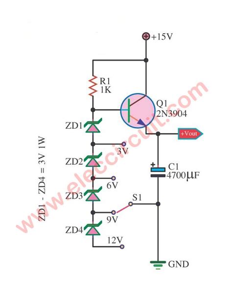 An Electronic Device Circuit Diagram Showing The Current And Voltages