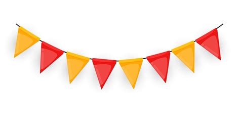 Banner With Garland Of Flags And Ribbons Holiday Party Background For Birthday Party Carnava