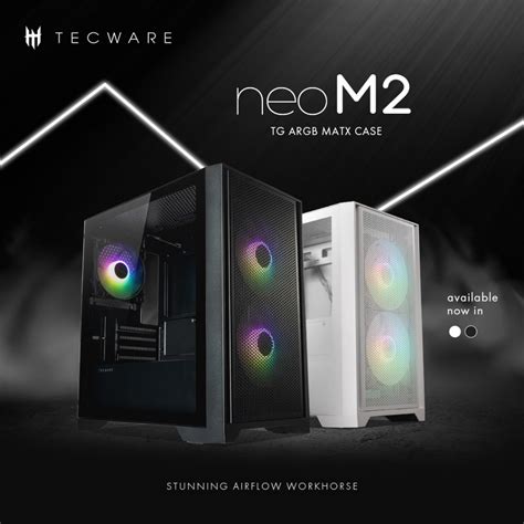 Tecware Neo M2 Mid Tower Argb Matx Tg Pc Case With 2x140mm