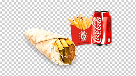 Taco papas fritas y lata de coca cola papas fritas comida rápida