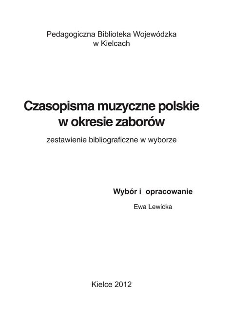 Czasopisma muzyczne polskie w okresie zaborów