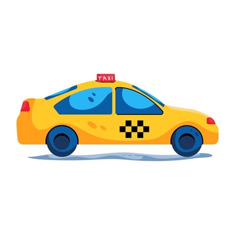 Icono Plano De Moda De Taxi Vector Premium