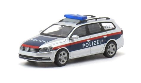 WIKING 0104 60 Polizei VW Passat B7 Variant Silber Rot Blau